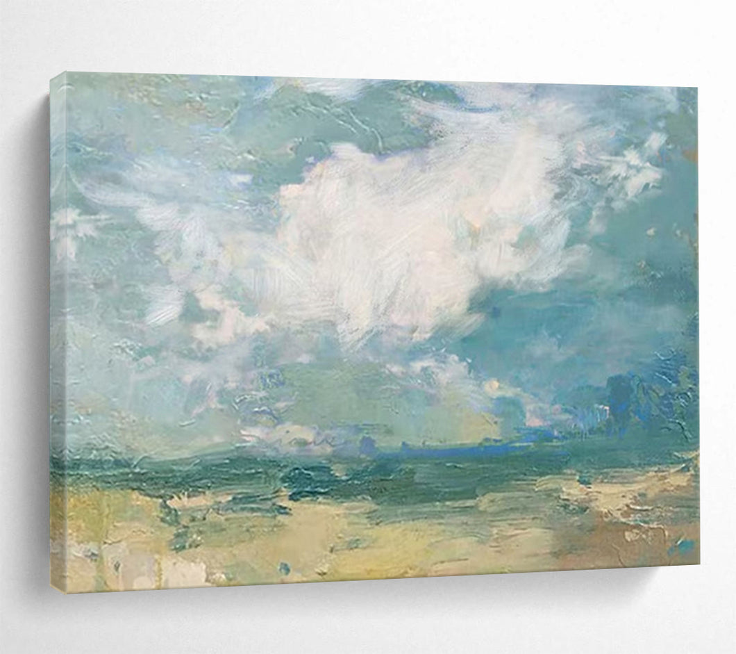 Hand - painted Impressionistic Landscape Acrylic Art for Bohemian - Style Sunroom Decor LargeART1674