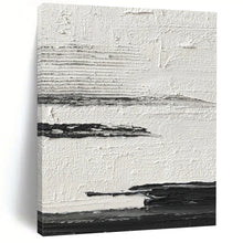 Load image into Gallery viewer, “Minimalist Shores” – Thin black lines, textured white, suggesting distant coasts DTP369
