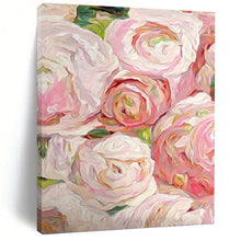 Load image into Gallery viewer, “Impressionistic Pink Roses” Abstract Floral Painting on Canvas, Romantic Decor DKH983
