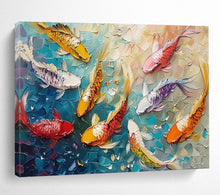 Load image into Gallery viewer, Colorful Koi Fish Abstract Painting on Canvas - “Lucky Carp” DKH705
