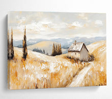 Load image into Gallery viewer, Golden Field And Cottage Abstract Landscape Painting DKH461
