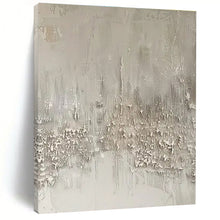 Load image into Gallery viewer, White Textured Abstraction Art for Spa Retreat &amp; Calming Library LargeART0857
