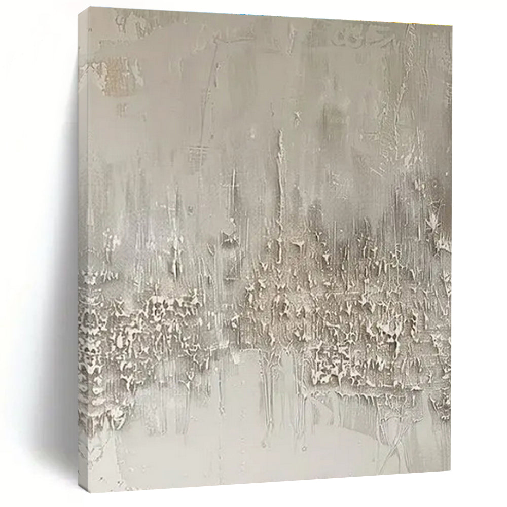 White Textured Abstraction Art for Spa Retreat & Calming Library LargeART0857