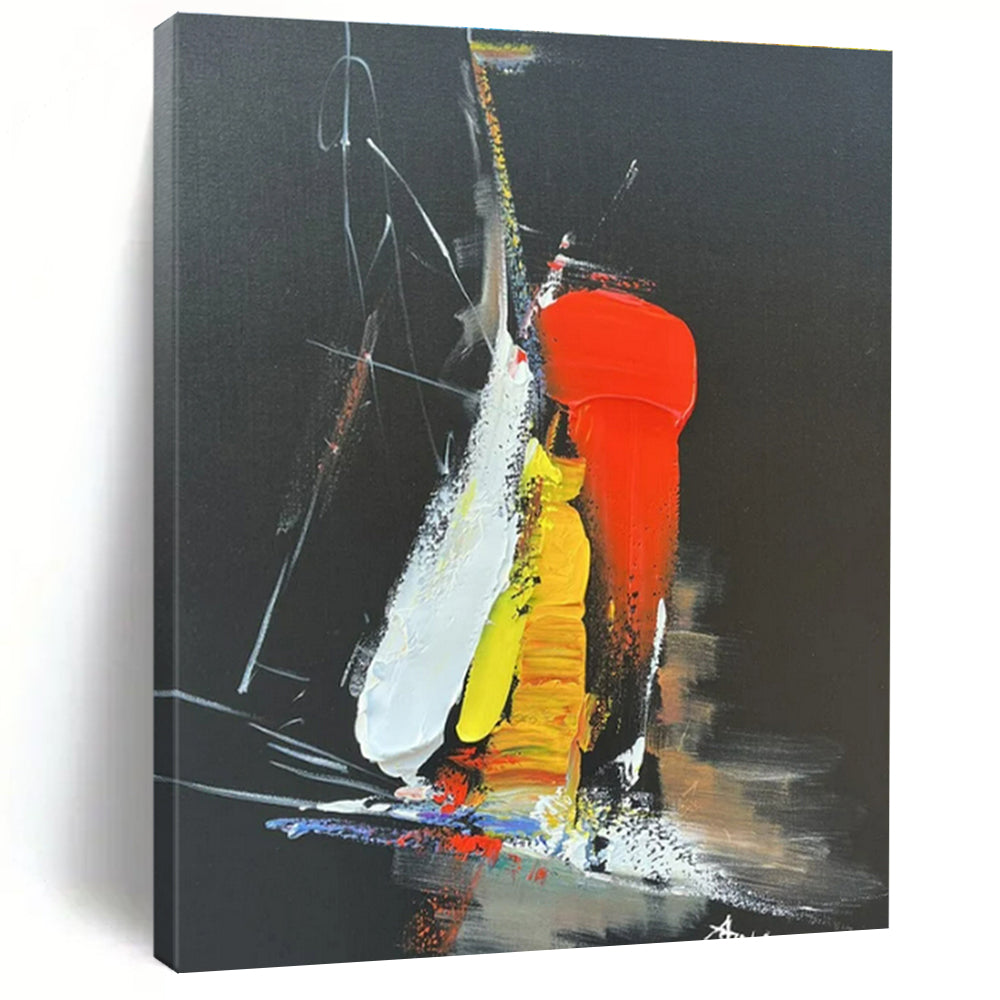 Gray - Pink Graffiti - Inspired Abstract Painting, Brightening Art Studios & Eclectic Living Room Feature Walls LargeART0812