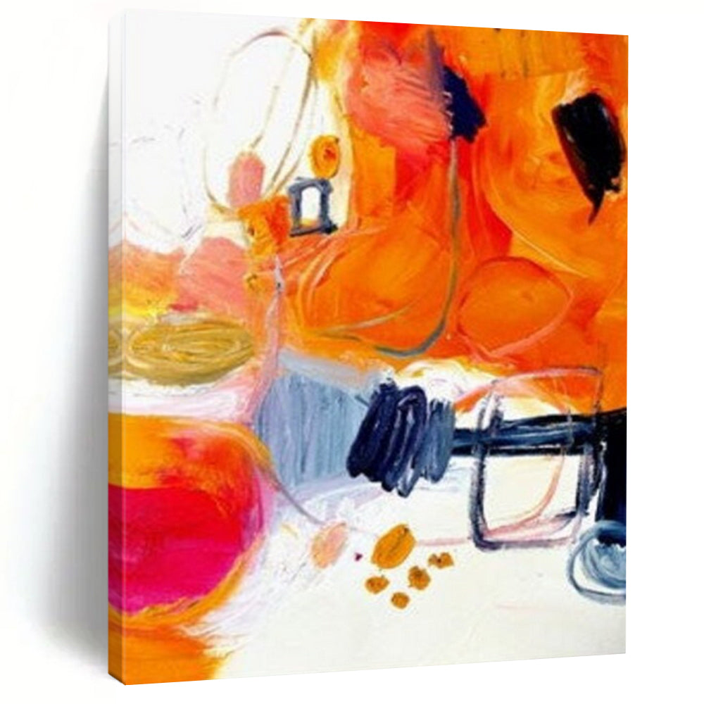 “Vibrant Abstract Chaos” – Colorful Mixed - Media Painting with Orange Dominance DTP272