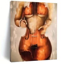 Load image into Gallery viewer, “Cello - Shaped Figure” - Surrealist Figurative Art on Canvas DKH1648
