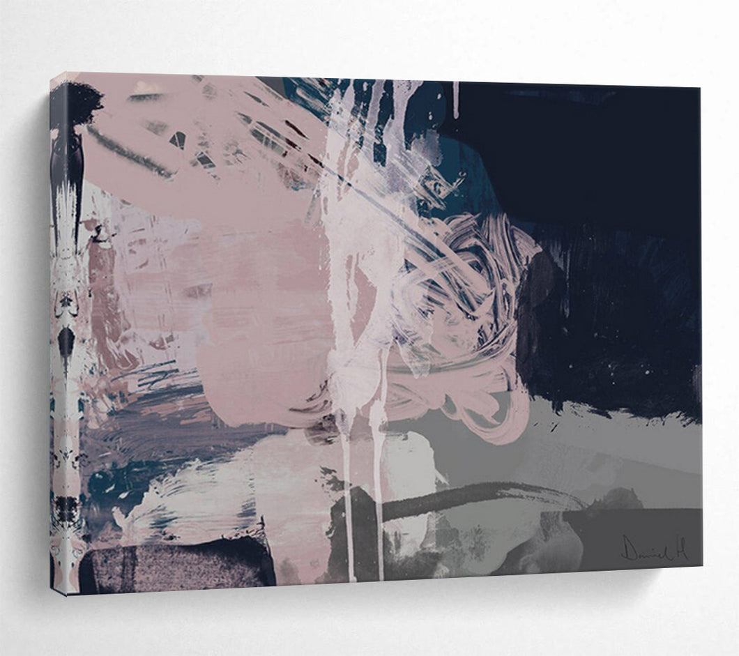 Soft Pink - Purple Abstract Fusion Acrylic painting DLZ142
