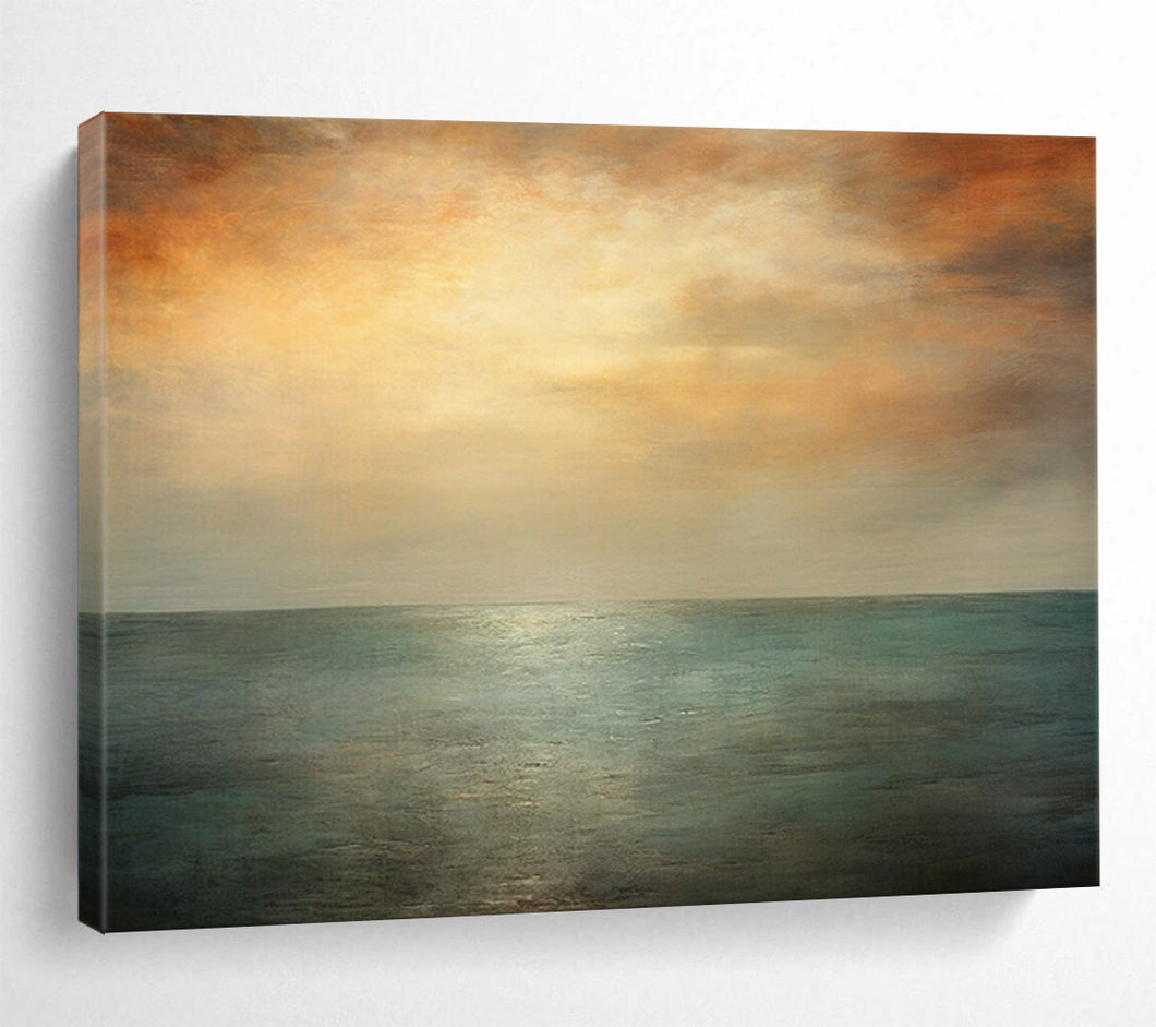 Ethereal Sea & Sunset Warm Hues & Calming Horizon on Canvas DLZ010