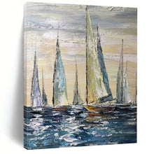 Load image into Gallery viewer, Sailboat Seascape Canvas Painting, Ideal for Coastal Home Office &amp; Nautical - Themed Living Room LargeART1302
