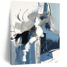 Load image into Gallery viewer, Custom Large Blue and Gray Abstract Art - Perfect for Urban Loft &amp; Contemporary Gallery LargeART0771
