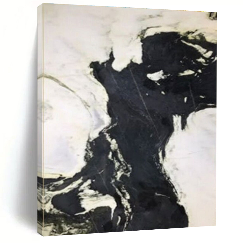 Custom Large Black - White Dynamic Strokes - Ideal for Modern Monochrome Lounge & Edgy Art Gallery LargeART0733
