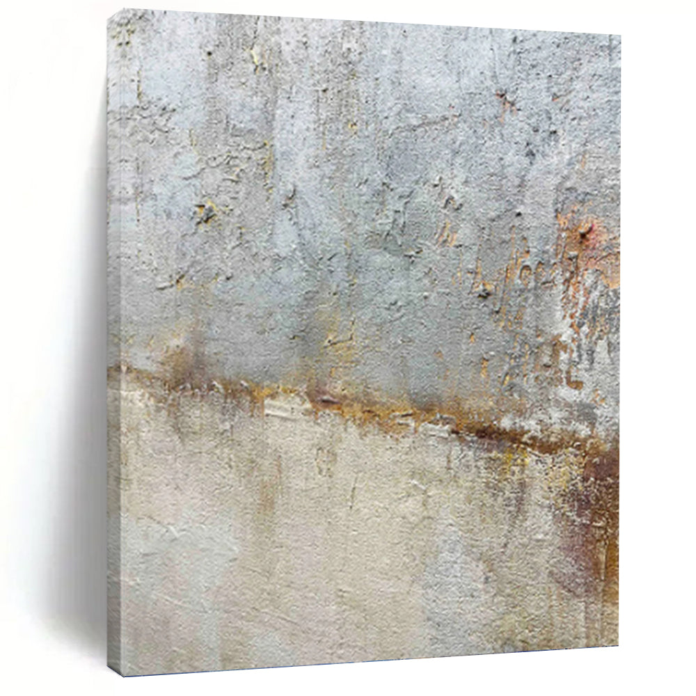 “Textured Grey Concrete” - Rustic Abstract Art on Canvas DKH1508