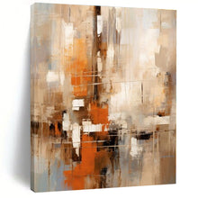 Load image into Gallery viewer, Warm - Toned Abstract Cityscape Canvas Painting, Ideal for Cozy Living Room &amp; Creative Studio LargeART1258
