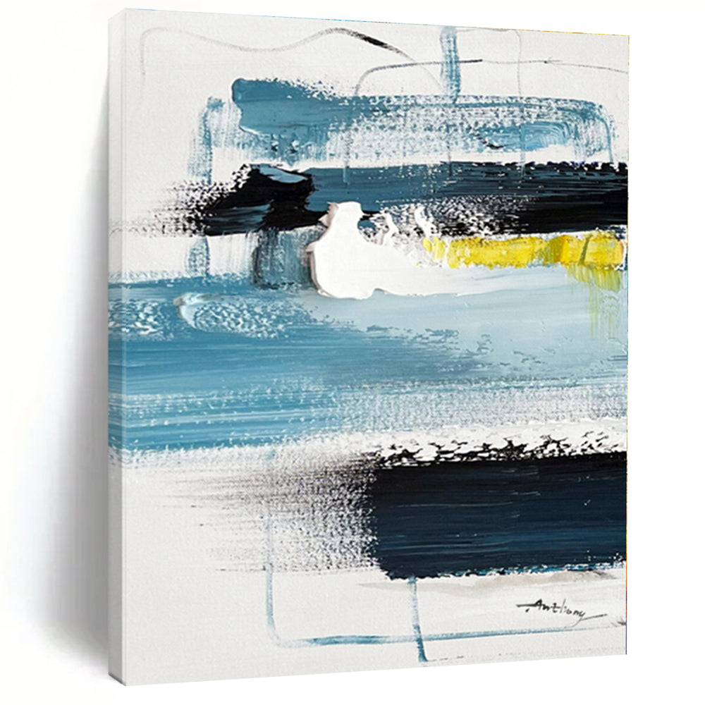 Oversized Cool - Tone Abstract Art for Coastal Bedroom & Contemporary Lounge LargeART0483