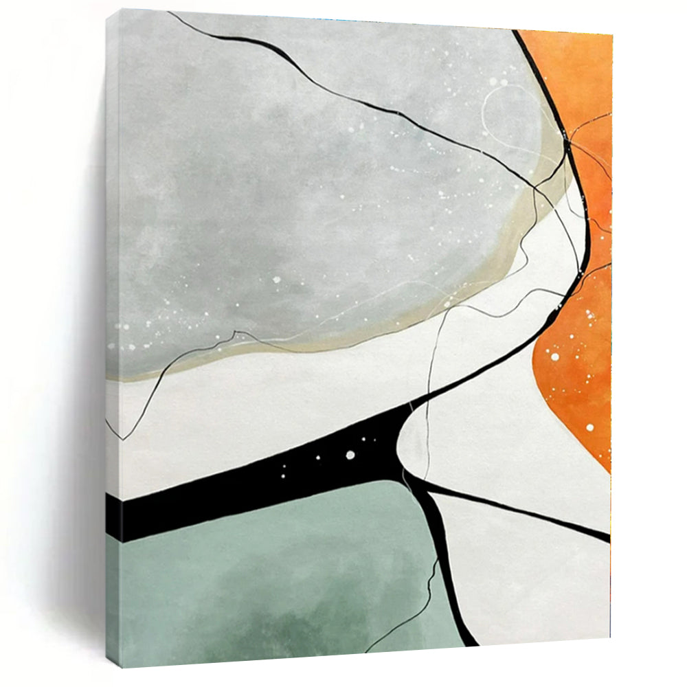Minimalist Geometric Abstract Canvas Painting, Perfect for Scandinavian - Style Office & Modern Hallway LargeART1233