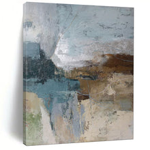 Load image into Gallery viewer, Blue - Grey Toned Abstract Layered Painting, Ideal for Modern Office Lounge &amp; Calm Bedroom LargeART1923
