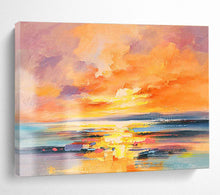 Load image into Gallery viewer, Colorful Abstract Sunset Sea Painting On Canvas DKH419
