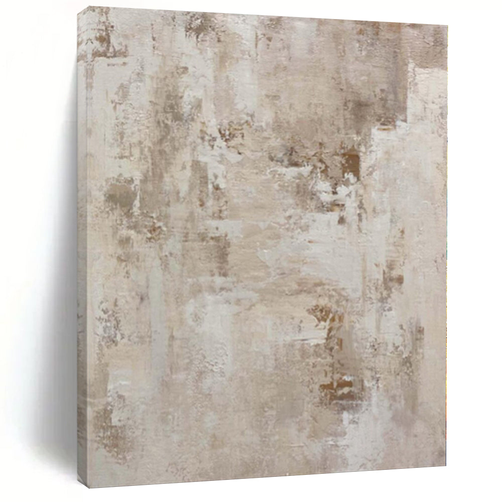 Oversized Hand - painted Neutral Tones Abstract Acrylic Art for Minimalist Hallways LargeART0152