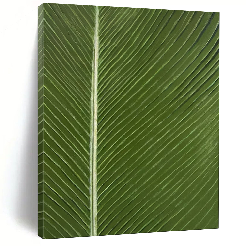 Realistic Green Leaf Abstract, Perfect for Botanical - Themed Bathroom & Fresh Kitchen LargeART1977