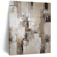 Load image into Gallery viewer, “Neutral Tones Abstract Composition” - Beige, Grey, White Abstract Art on Canvas DKH1307
