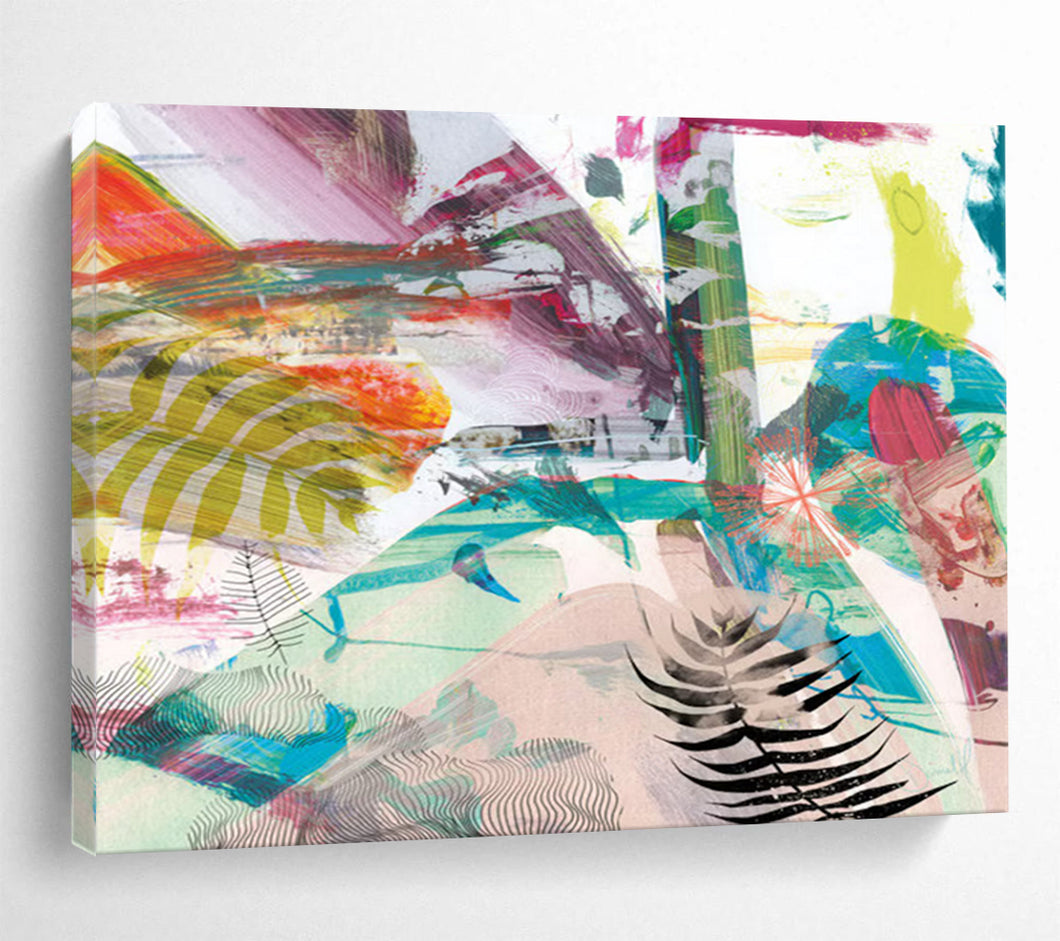 Vibrant Multicolor Abstract Nature Fusion Abstract acrylic painting DLZ118