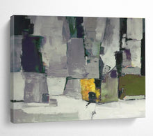Load image into Gallery viewer, Gray - Toned Geometric Abstract Painting On Canvas DKH365
