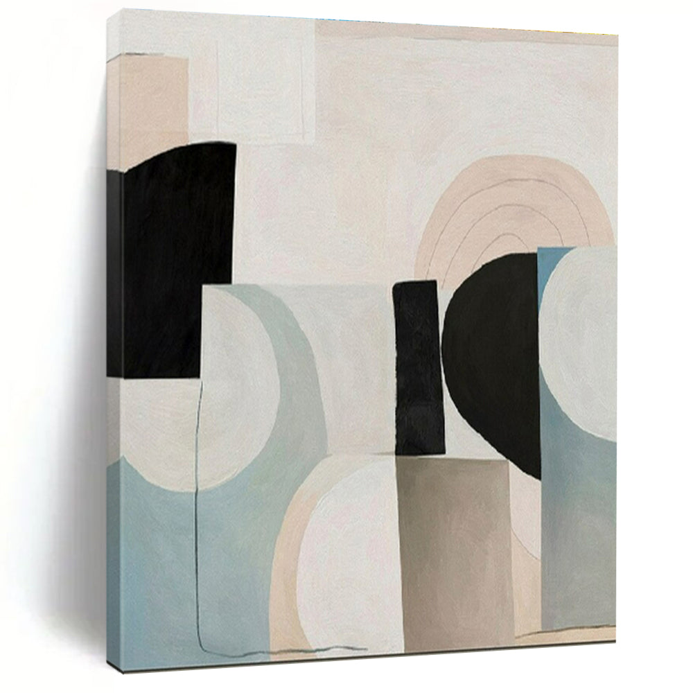 Pastel Geometric Collage Acrylic Art - Ideal for Feminine - inspired Boudoir & Calming Meditation Space LargeART0672