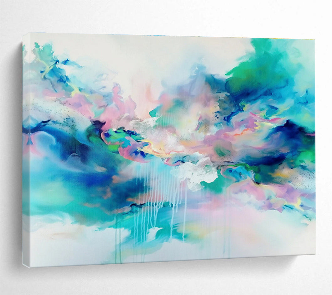 Dreamy Fluid Abstract Canvas Painting DKH486
