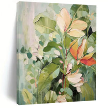 Load image into Gallery viewer, “Soft - Toned Botanical Blooms” – Light - Colored Flower Oil Painting with Gentle Textures DTP083
