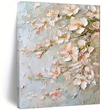 Load image into Gallery viewer, Textured Pink &amp; White Floral Abstract Painting, Ideal for Romantic Bedroom &amp; Charming Tea Room LargeART2073
