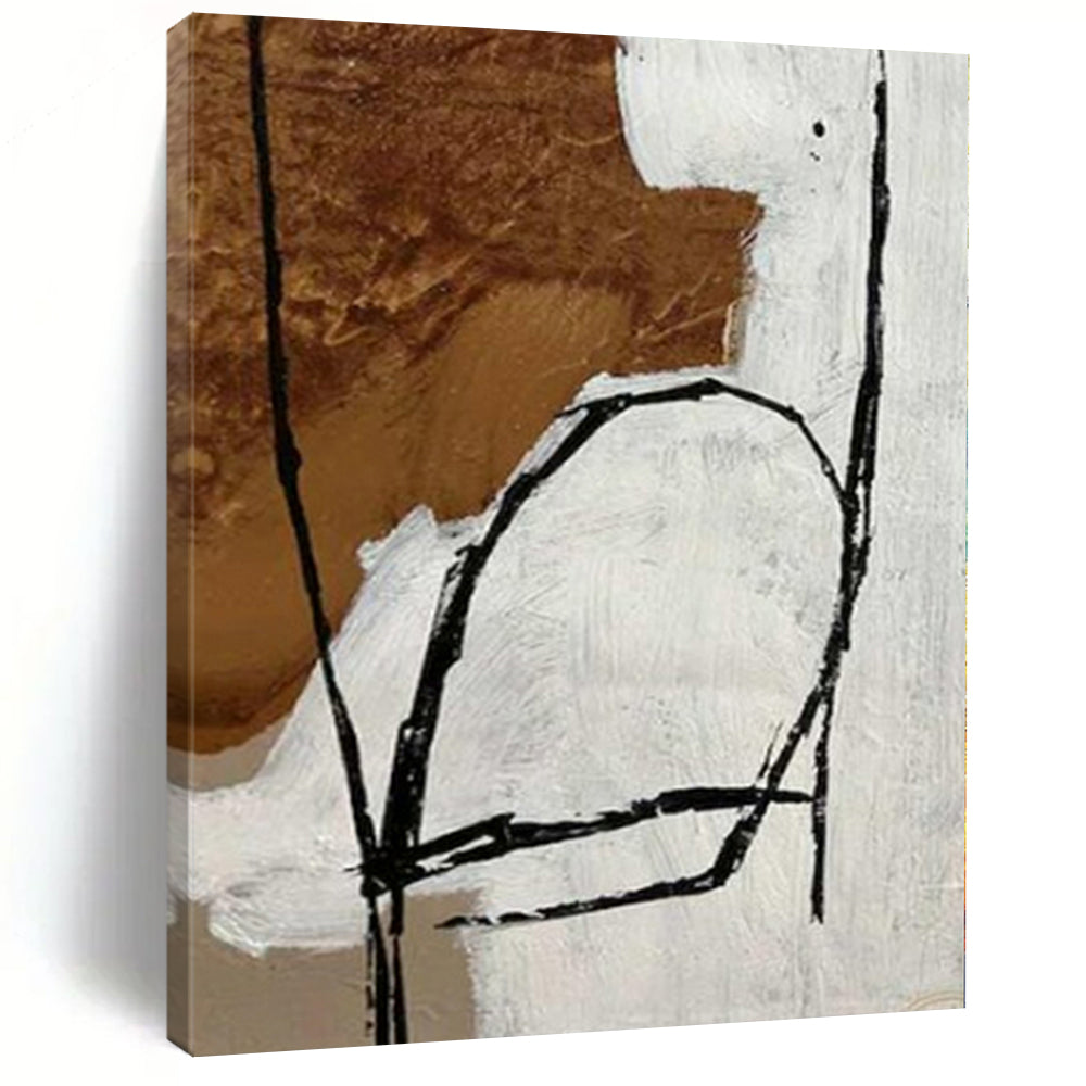 Earthy Tones Abstract Figure Abstract Canvas Painting, Great for Modern Gallery & Creative Workspace LargeART1127
