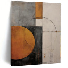 Load image into Gallery viewer, Geometric Shapes in Earth Tones Abstract Canvas Painting, Suited for Minimalist Home Office &amp; Art - Lovers’ Hallway LargeART1206
