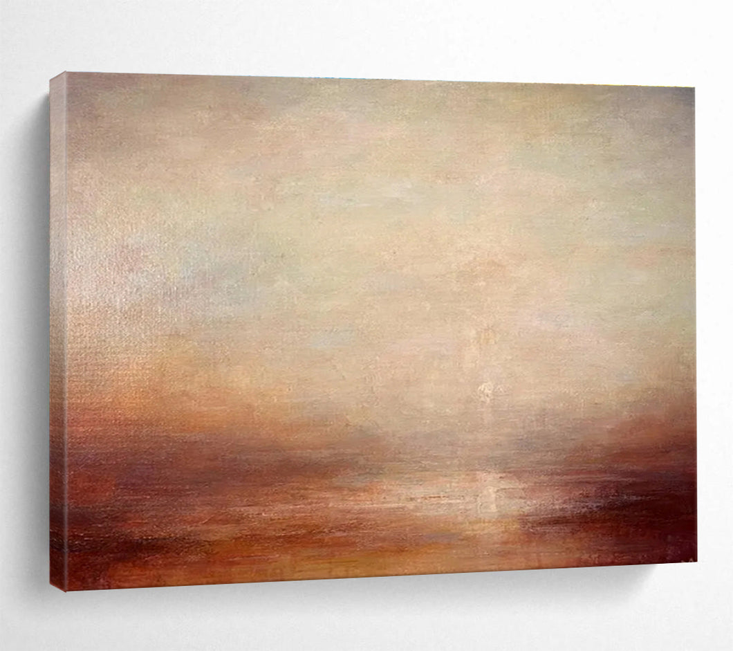 Subtle Tones Abstract Landscape Painting on Canvas - “Quiet Dusk” DKH775