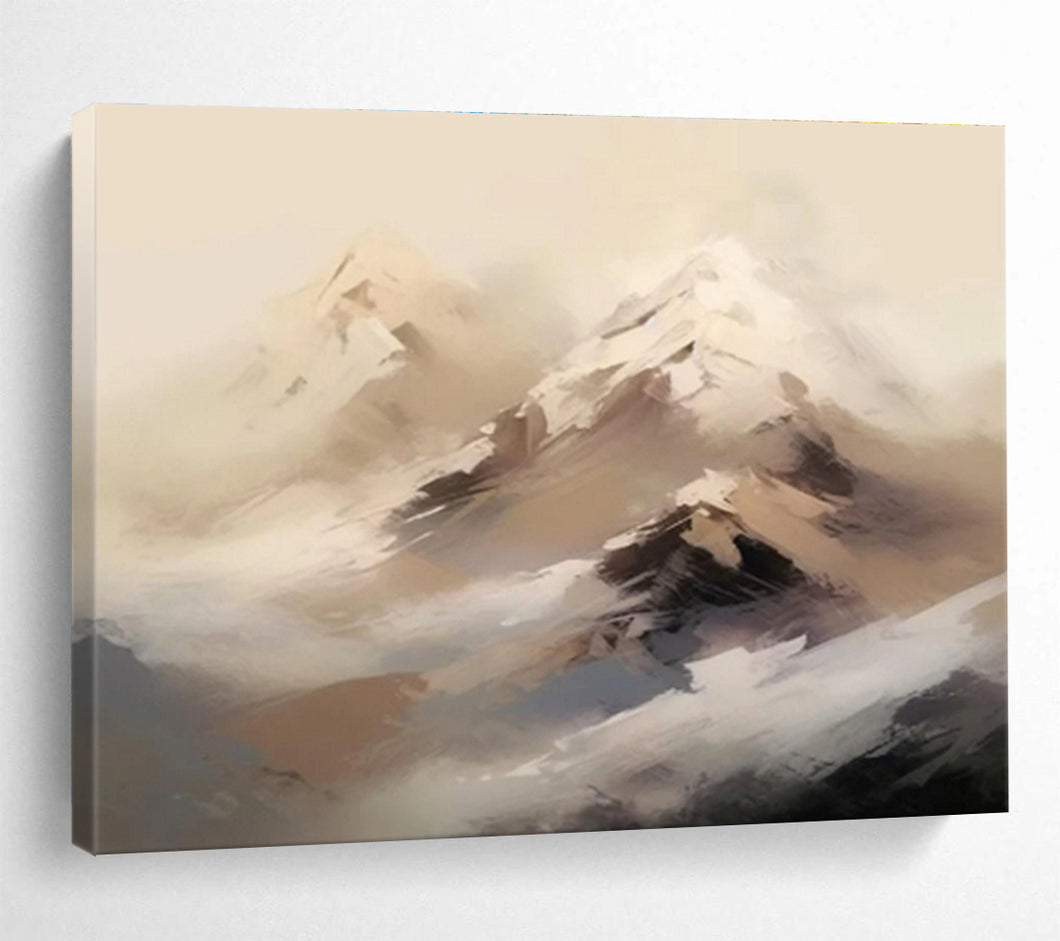 Hazy Mountain Abstract Painting for Rustic Lodge & Meditation Room DKH325