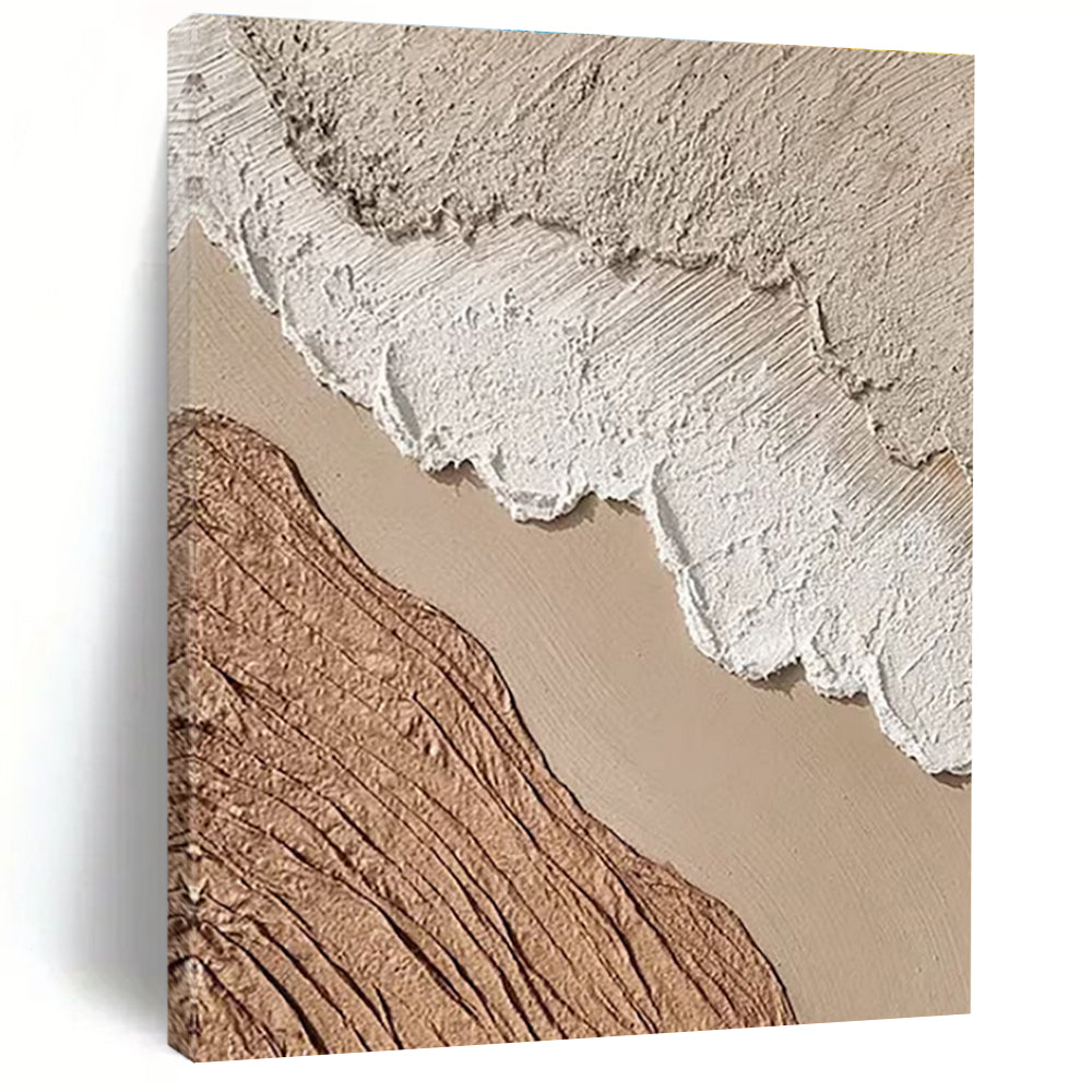 Textured Earth - tone Layers Acrylic Art - Suited for Rustic - chic Café & Nature - inspired Library LargeART0673