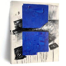 Load image into Gallery viewer, Enormous Textured Blue - Black - White Abstract Acrylic for Creative Agency Office &amp; Bold Art Gallery LargeART0330

