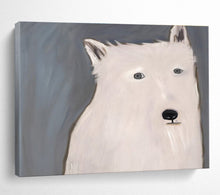 Load image into Gallery viewer, Minimalist White Wolf Abstract Painting On Canvas DKH422
