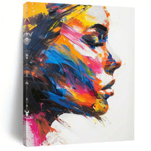Load image into Gallery viewer, “Colorful Portrait Impression” – Abstract Portrait Oil Painting with Bold Color Palette DTP089

