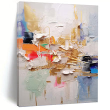 Load image into Gallery viewer, “Gold - Accented Color Burst” Abstract Painting on Canvas, Luxe Living Room Decor DKH1056
