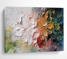 Load image into Gallery viewer, Textured Floral Abstract Painting on Canvas - “Colorful Petals” DKH700
