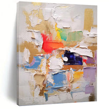 Load image into Gallery viewer, “Rainbow Palette Knife Cascade” Abstract Painting on Canvas, Bohemian Studio Decor DKH1057
