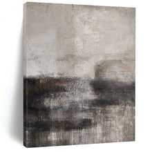 Load image into Gallery viewer, Gray and Black Textured Abstract Art for Modern Office Waiting Room &amp; Edgy Home Theater LargeART0961
