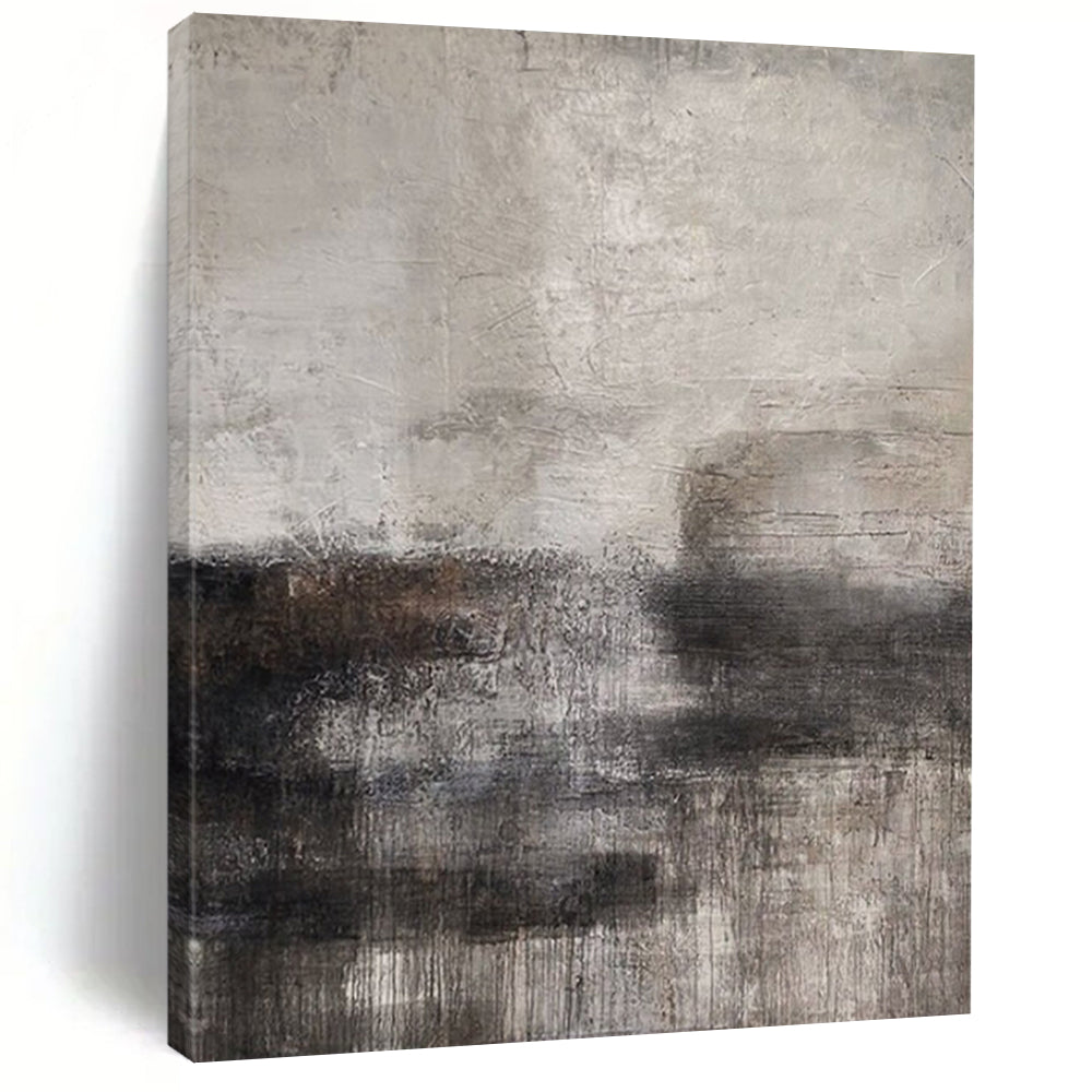 Gray and Black Textured Abstract Art for Modern Office Waiting Room & Edgy Home Theater LargeART0961