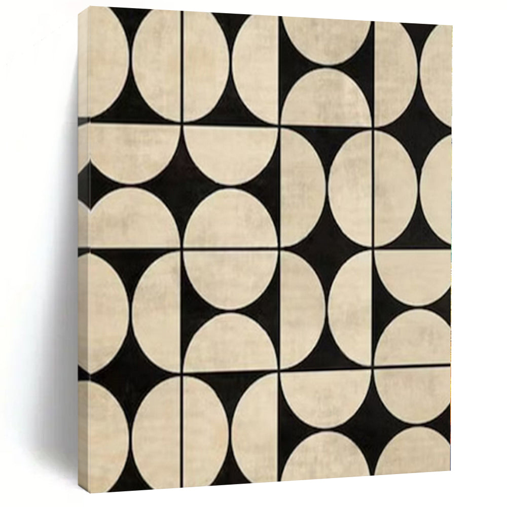 Geometric Circle and Square Pattern Acrylic Art, Great for Mid - Century Modern Home & Stylish Retail Display LargeART1082