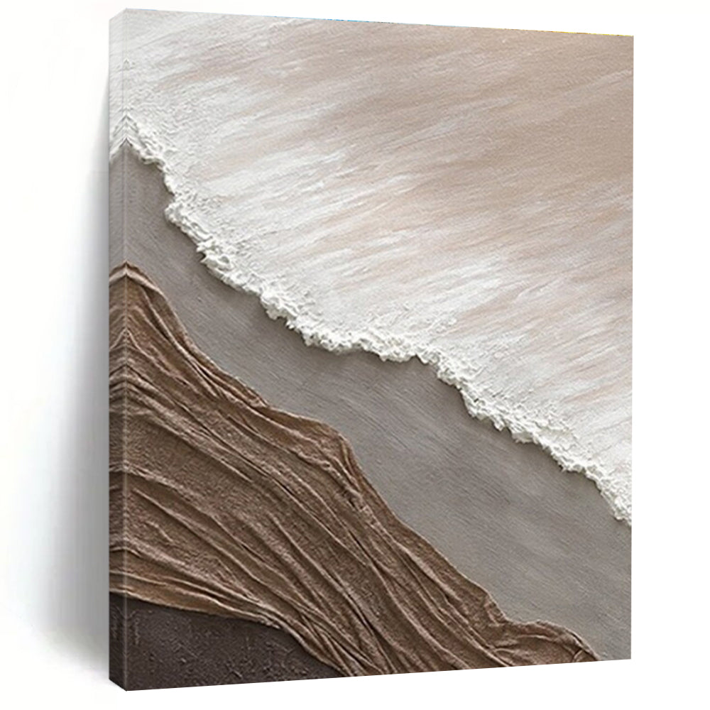 Large Neutral Textured Layers - Great for Minimalist Bedroom & Zen - Inspired Spa LargeART0726
