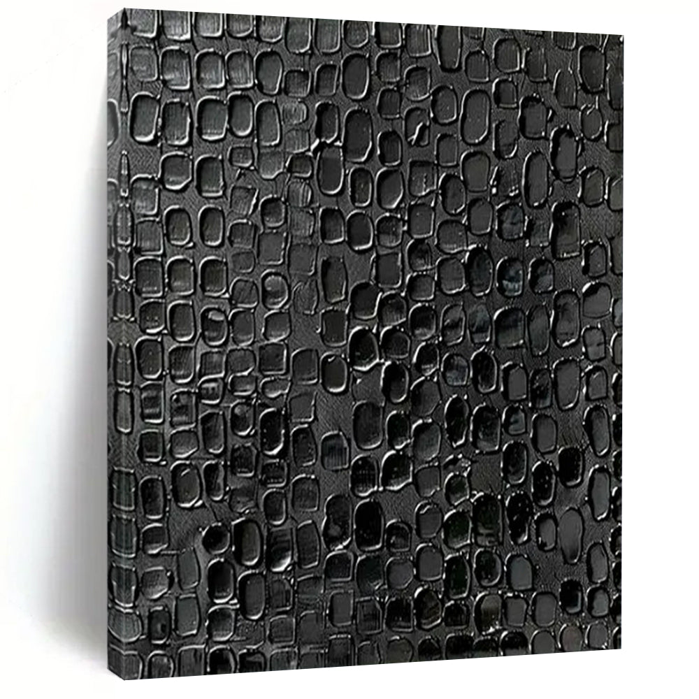 Black Textured Patterned Abstract - Ideal for Industrial - Style Loft & Music Room LargeART2361