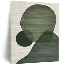 Load image into Gallery viewer, Large - Scale Hand - painted Green Overlapping Shapes Acrylic Art for Minimalist Living Rooms LargeART0164
