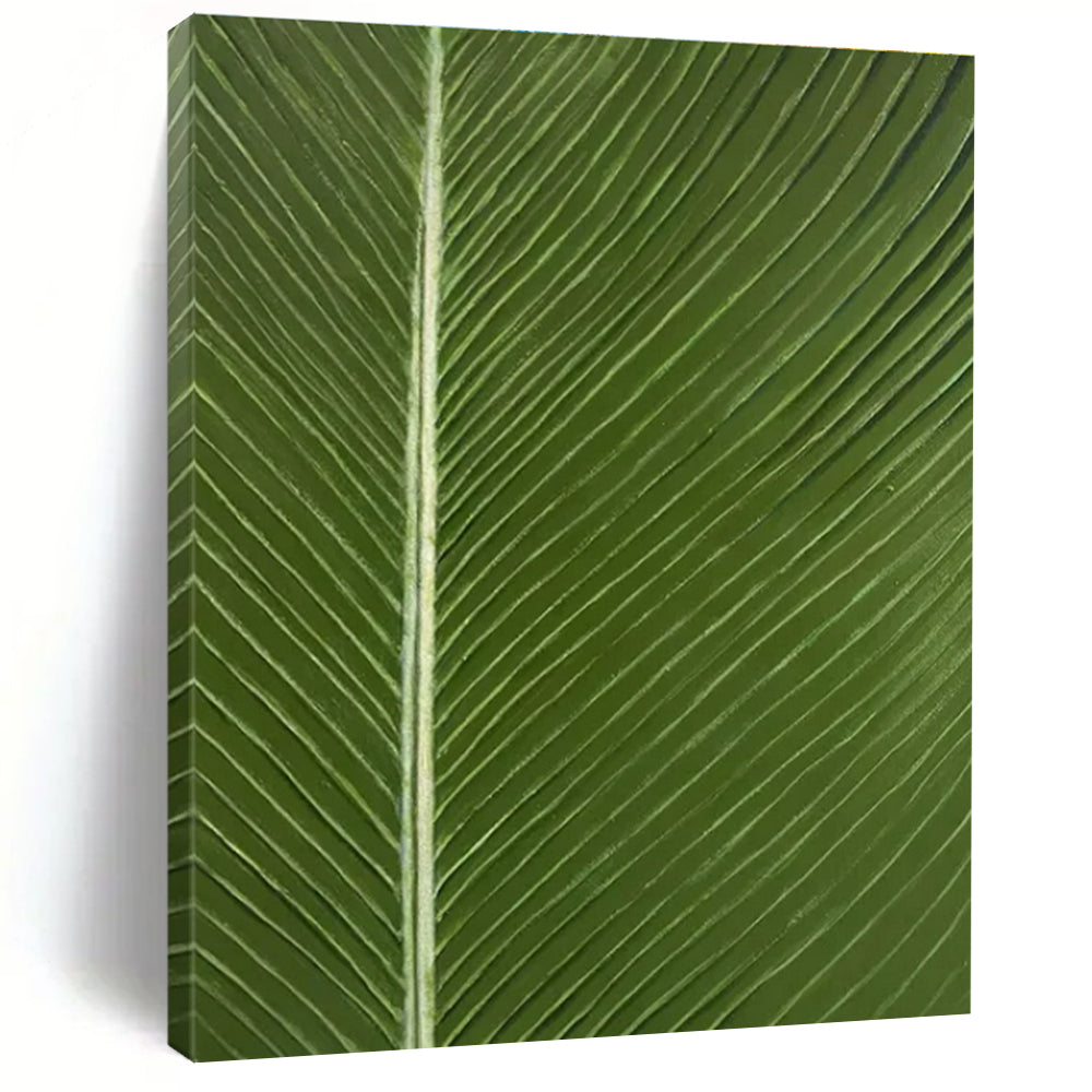 Green Leaf Vein Abstract Painting, Suited for Nature - Lover’s Office & Botanical Café LargeART1429
