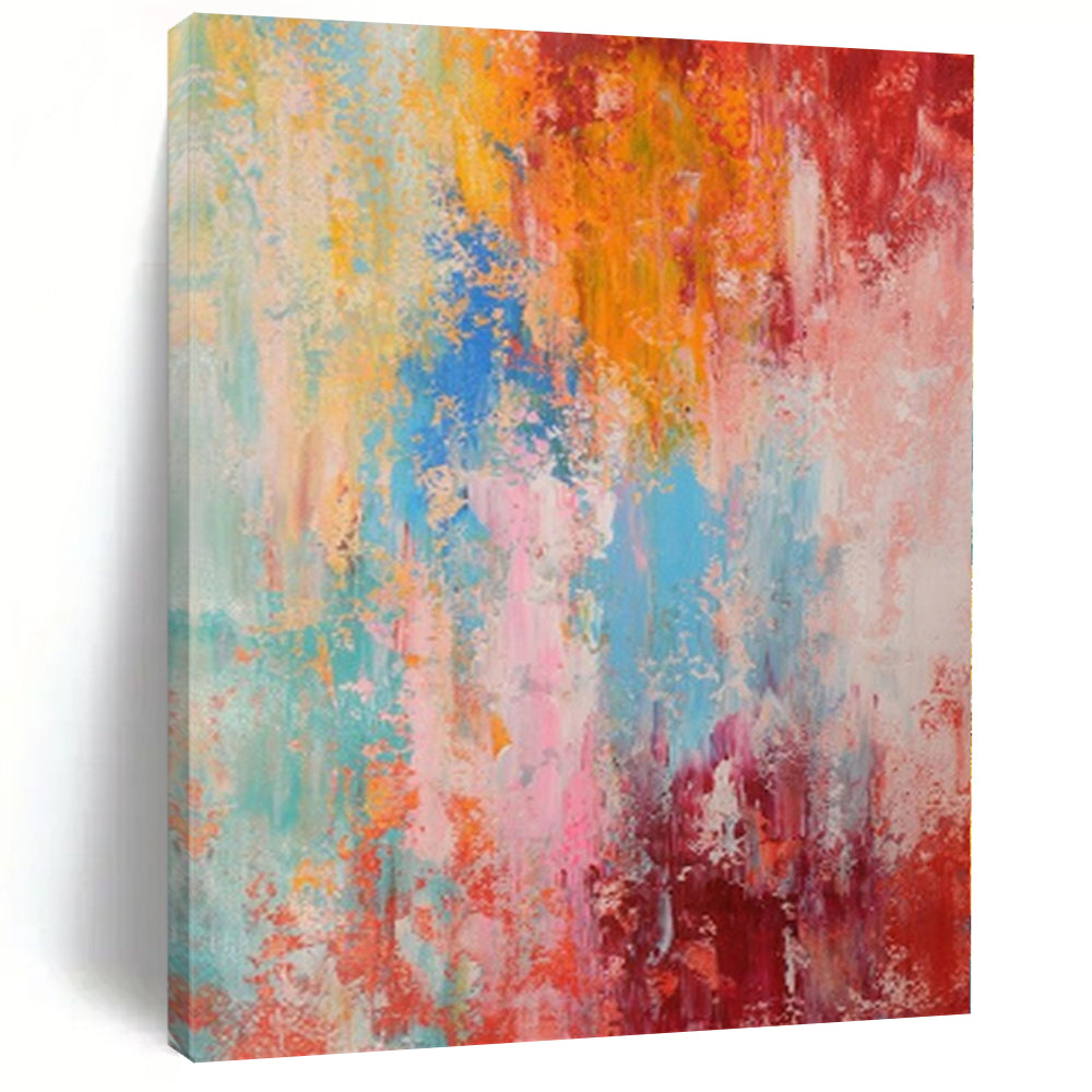 Hand - painted Generous - sized Color Explosion Abstract Acrylic Art for Artistic Studios LargeART0030
