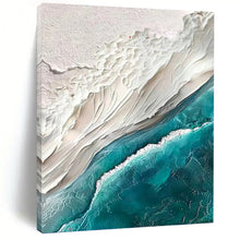 Load image into Gallery viewer, “Textured Coastal Impasto” - Blue and White Seascape Art on Canvas DKH1394
